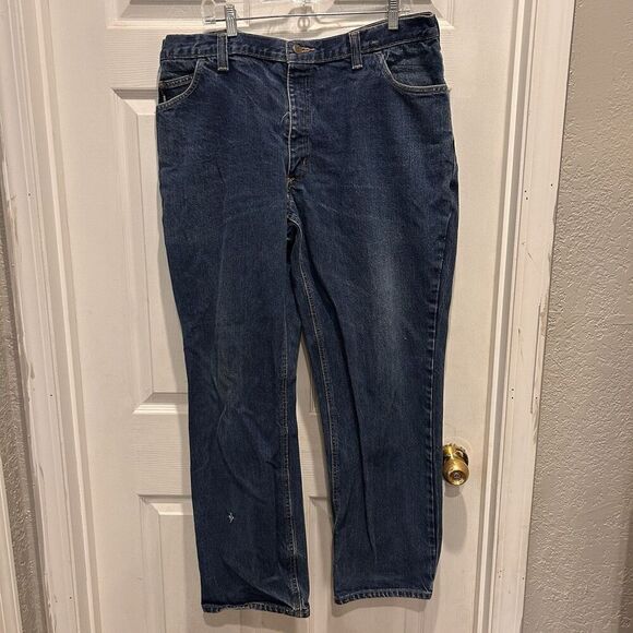 Carhartt FR Fire Resistant Workwear Blue Denim Jeans 40/32 (40/30.5) 280-83 E7FR - Picture 1 of 10